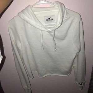 white cropped hoodie